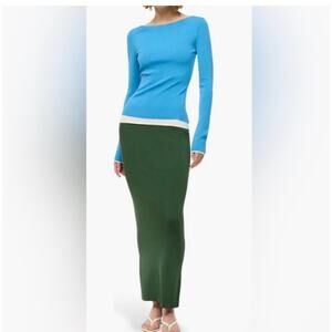 STAUD Carilo Colorblock Knit Maxi Dress - Size Small (New)
